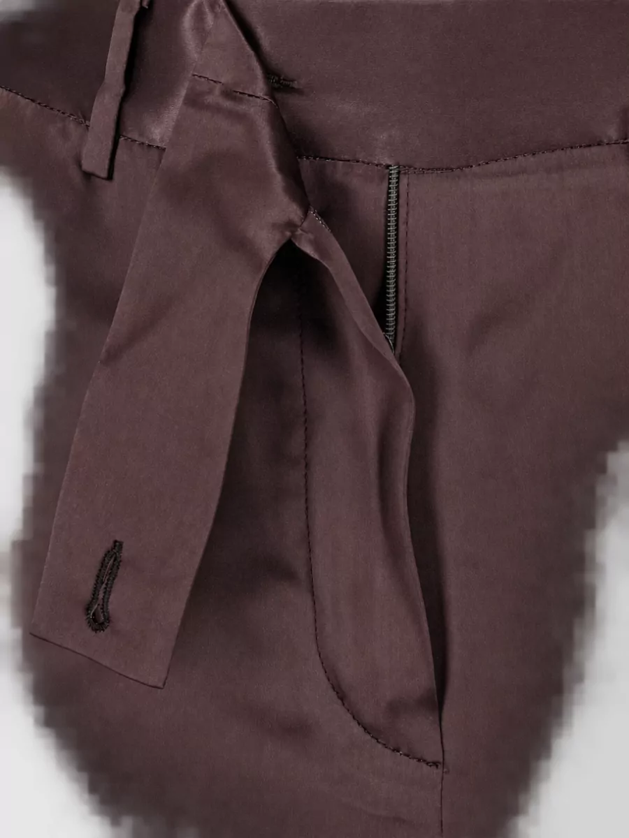 Kiton silk straight-leg suit trousers