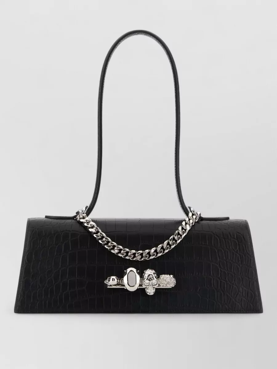 Alexander McQueen jewelled small leather shoulder bag