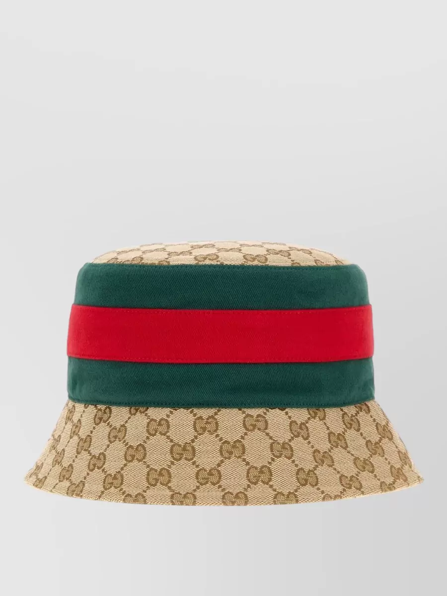 Gucci Gg Fabric Bucket Hat Contrast Band In Multi