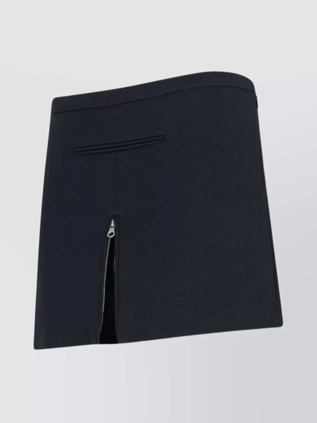 Courrèges High-waisted Mini Skirt Plain Pattern In Black