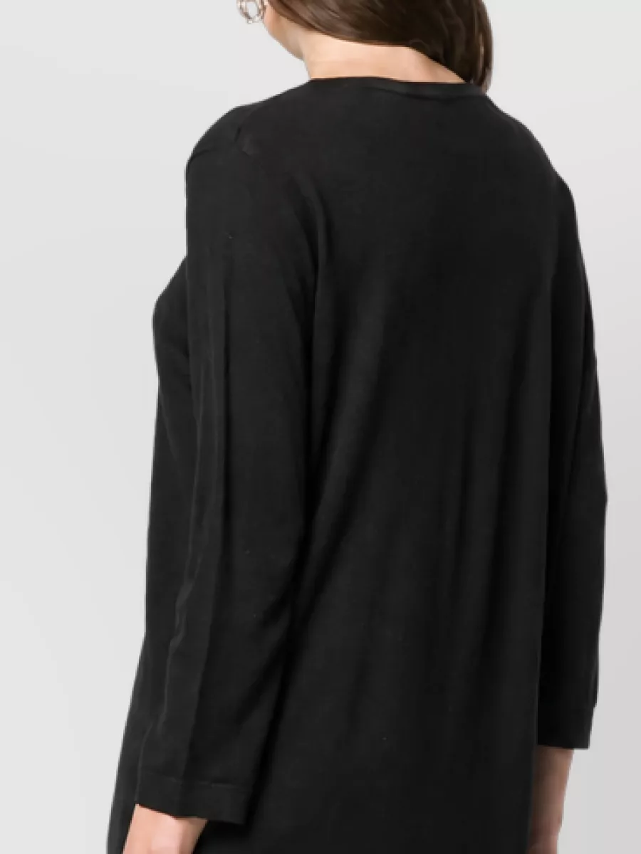 La Rose Merino Wool Fine-Knit Longline Sweater