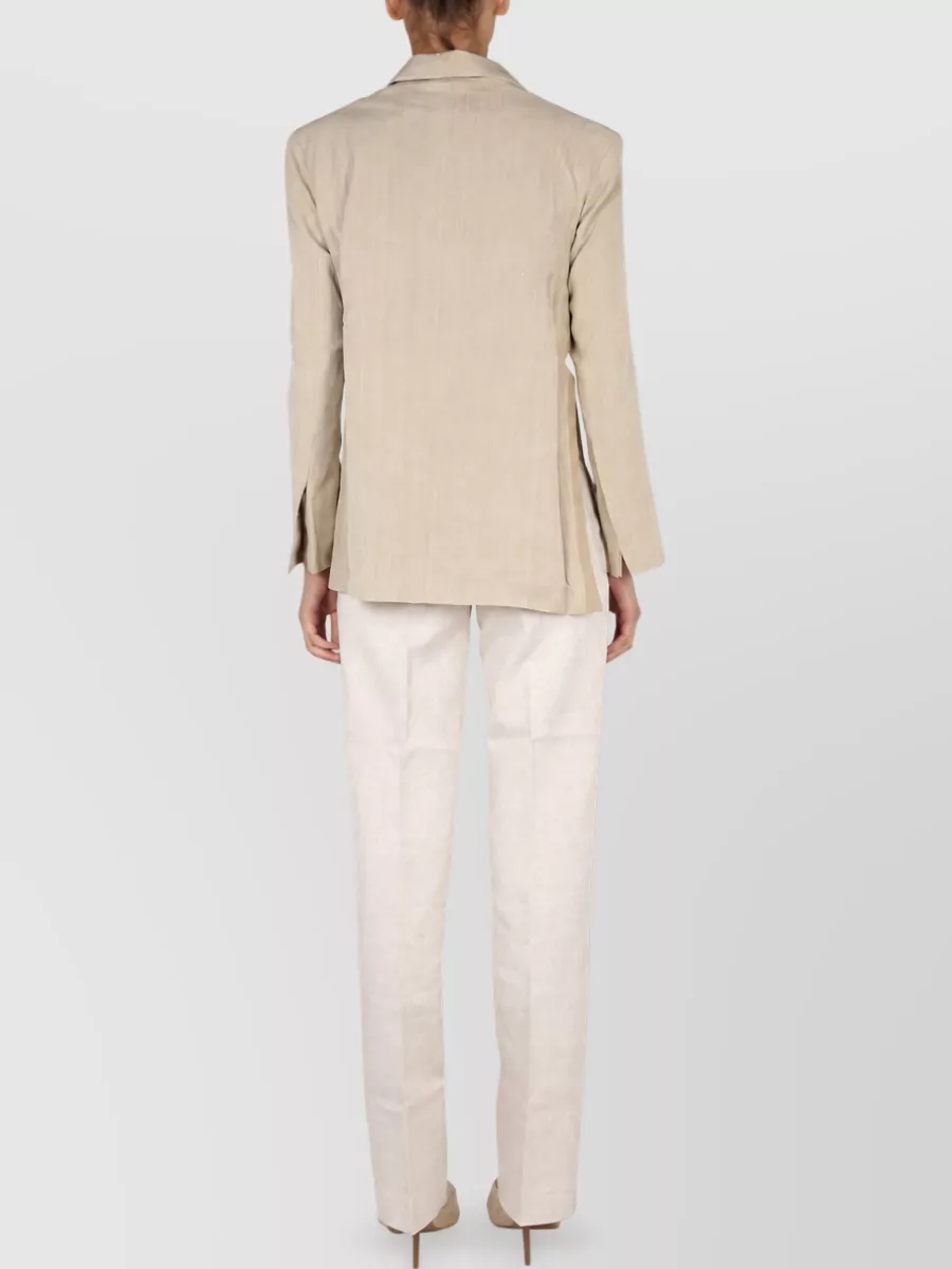 Jacquemus Baccala Asymmetric Cropped Blazer In Neutral