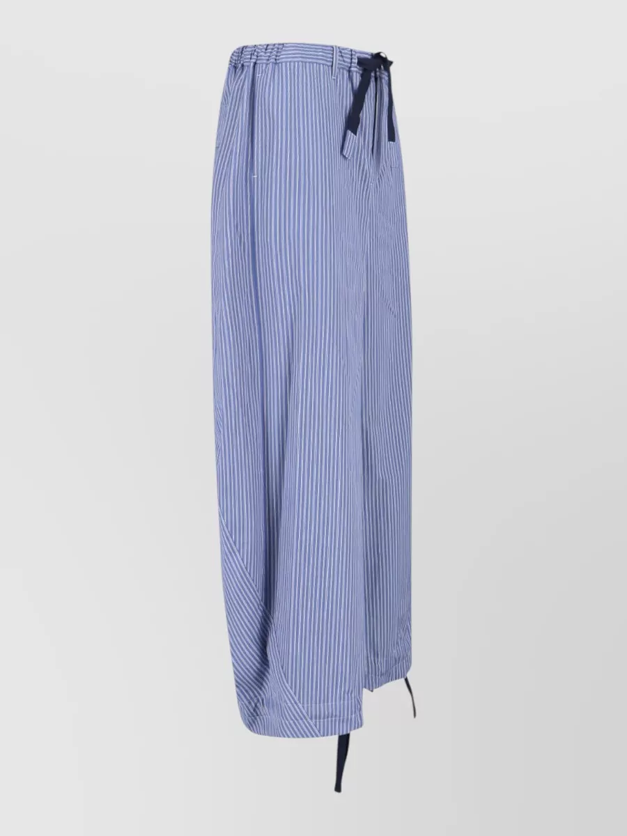 Sacai Straight Trousers Drawstring Waist Striped Pattern