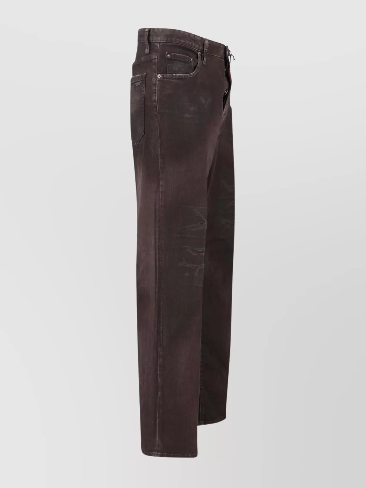 Dsquared2 Straight Trousers With Distressed Finish And Pockets In Brown