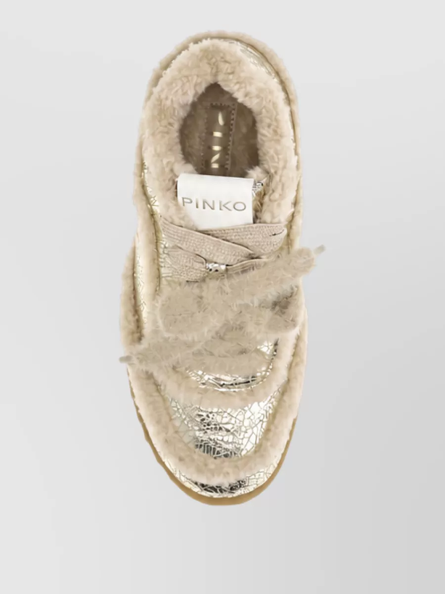 Pinko Leather Chunky Low-Top Sneakers