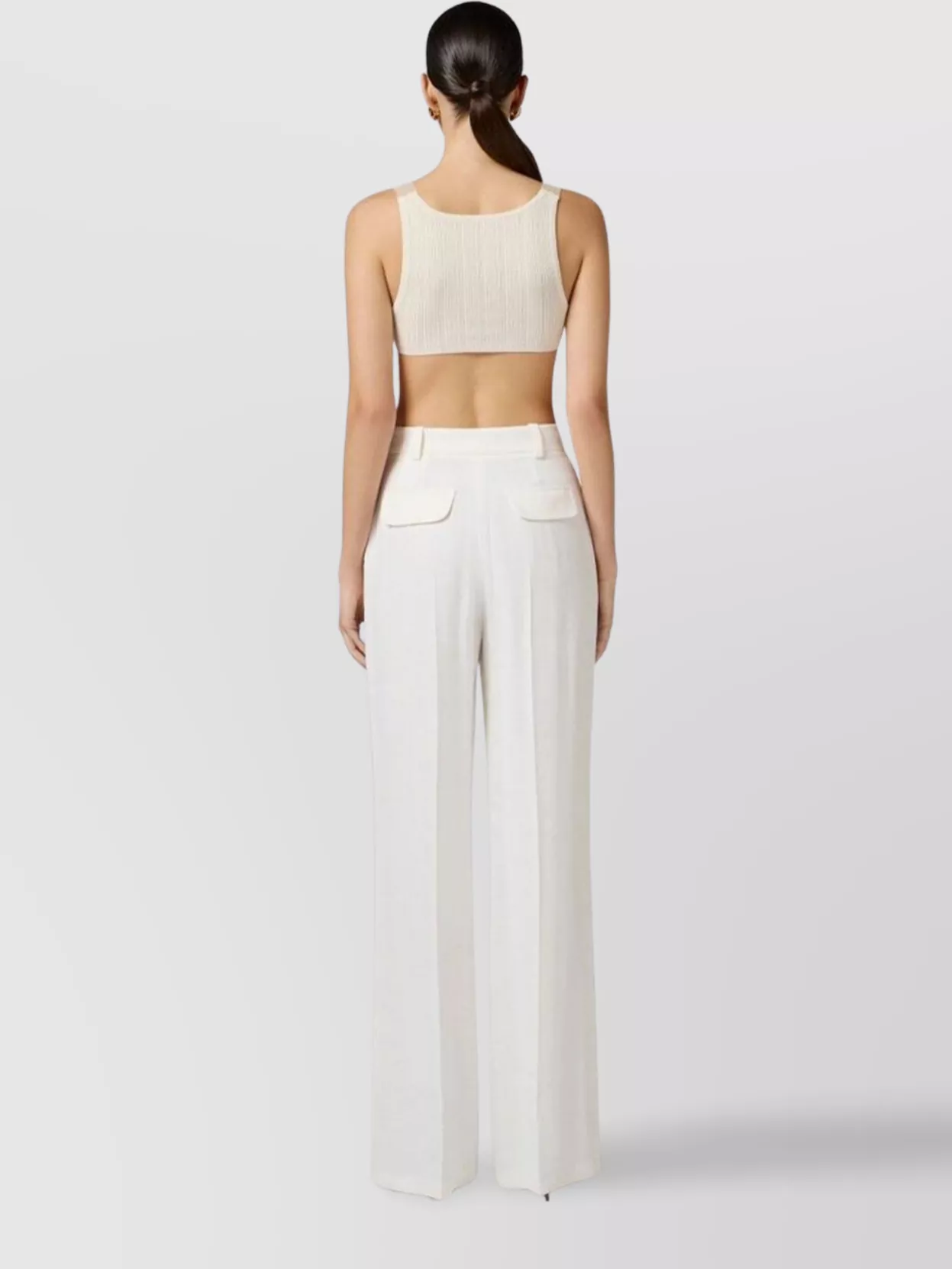 Elisabetta Franchi High-Waisted Trousers Wide-Leg Design Front Pleats