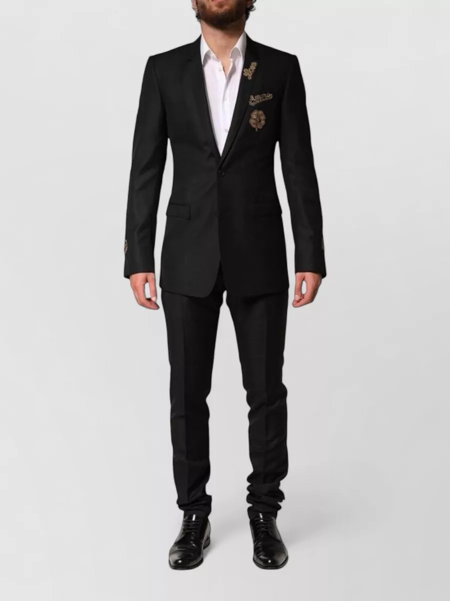 Dolce&Gabbana virgin wool embellished single breasted suit