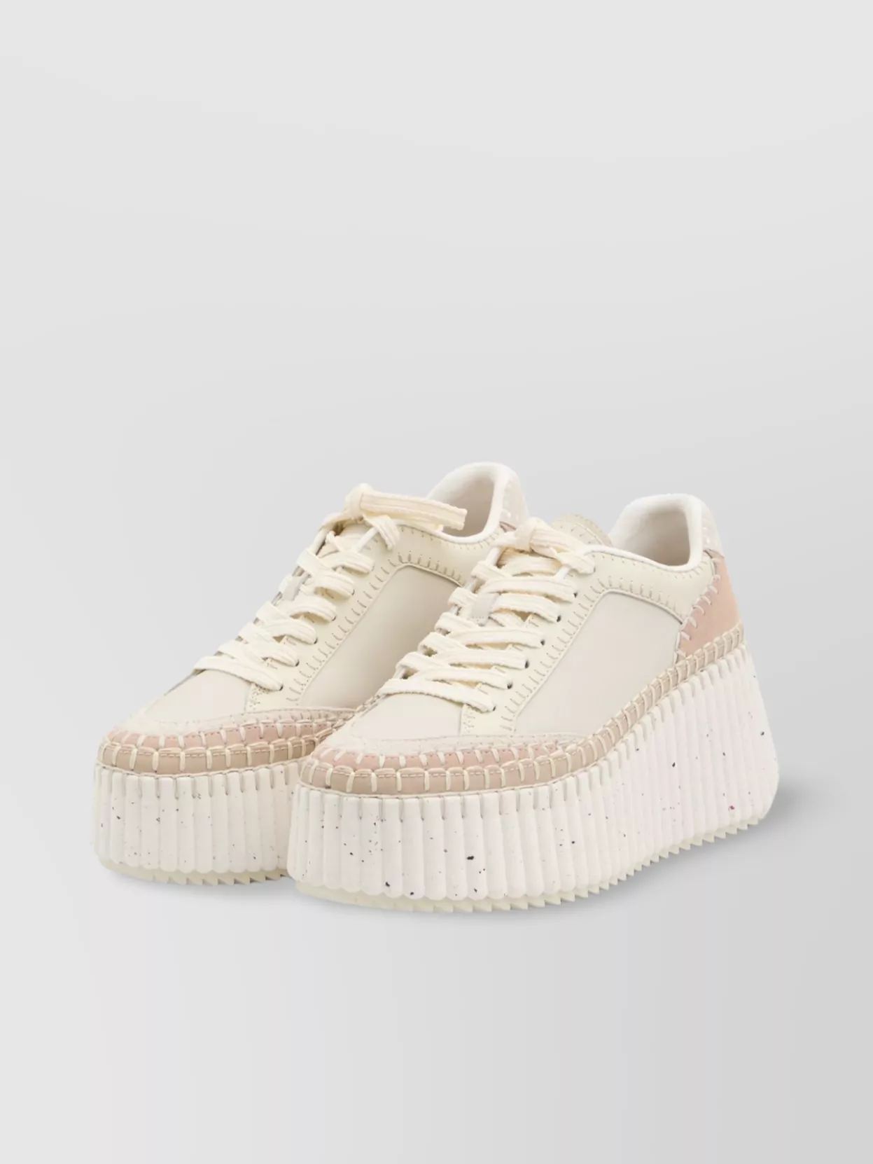 Chloé Ribbed Structure Wedge Sneakers