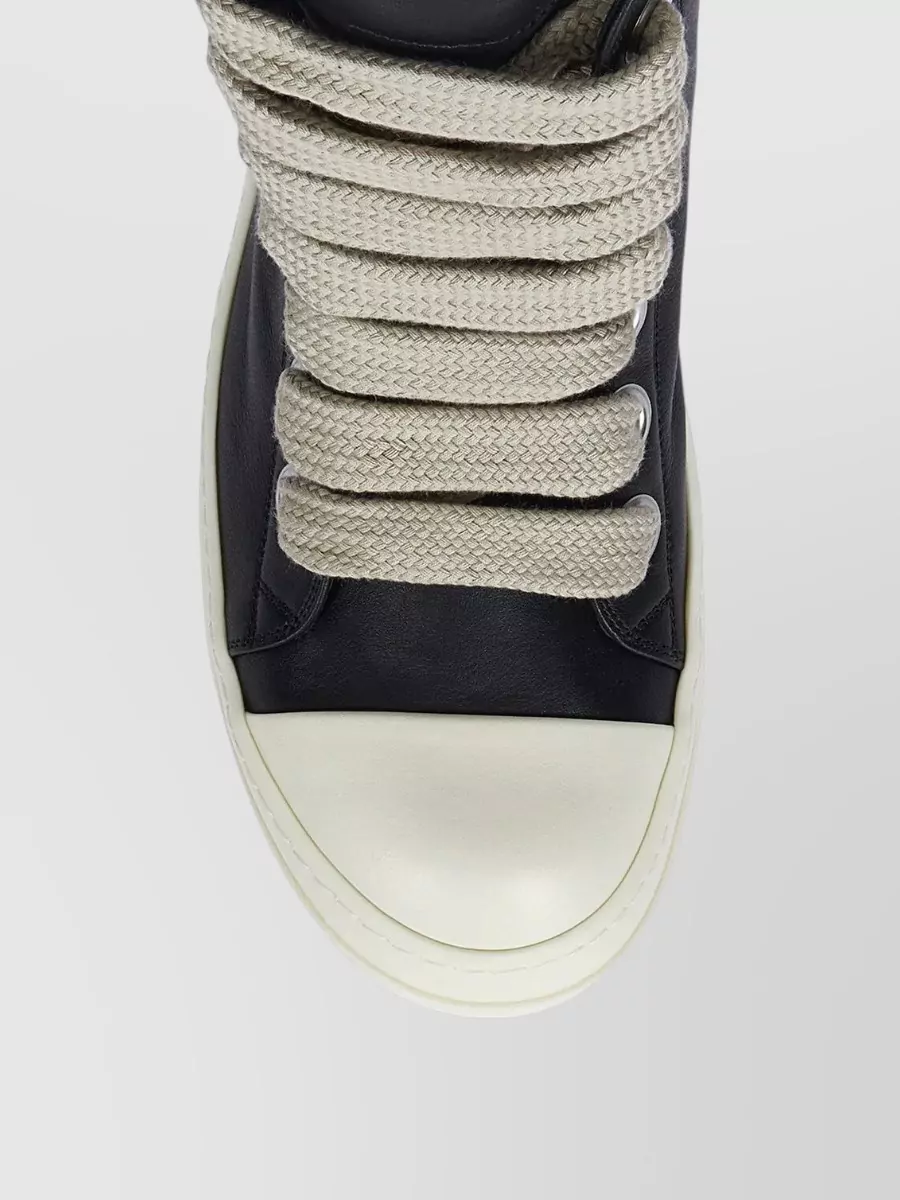 Rick Owens Leather High-Top Sneakers