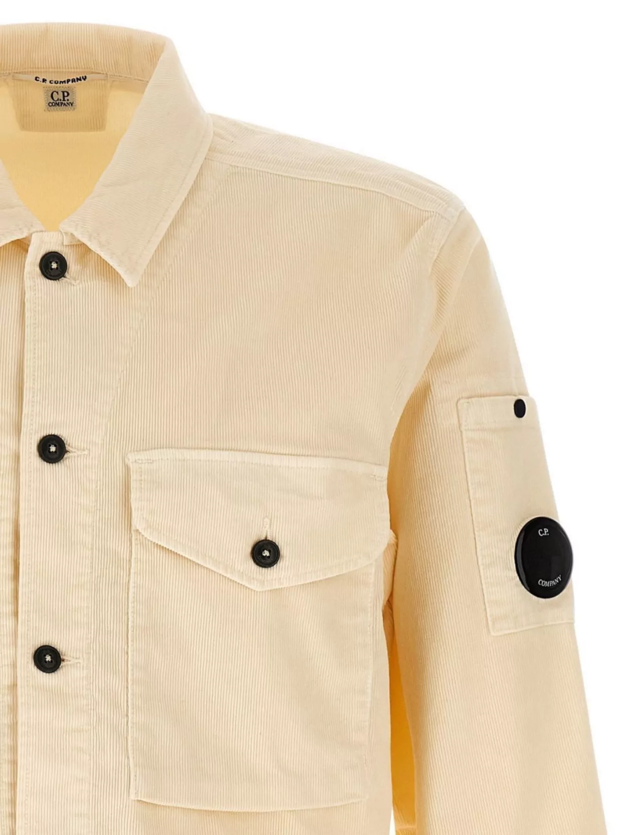 C.p. Company Ribbed Texture Velvet Overshirt