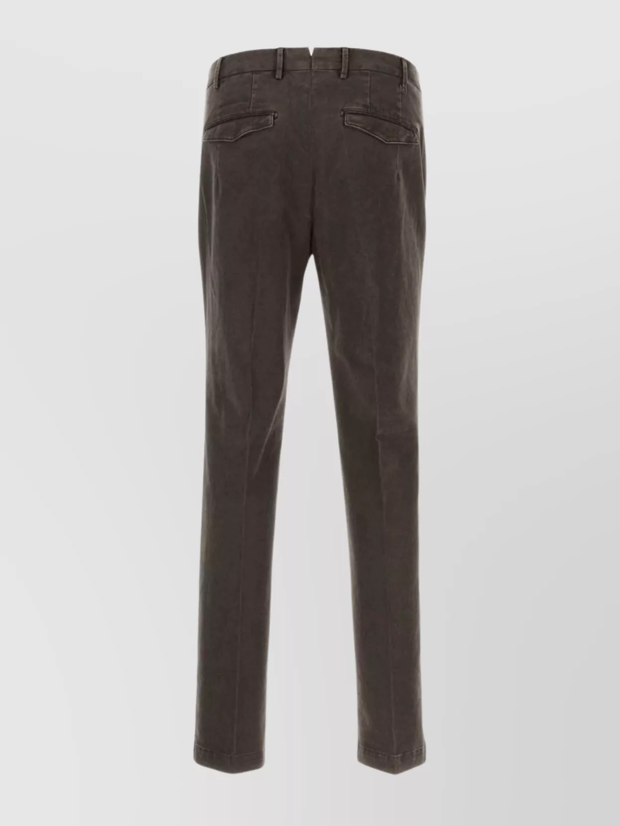 Pt Torino Stretch Cotton Trousers With Pockets And Loops In Brown