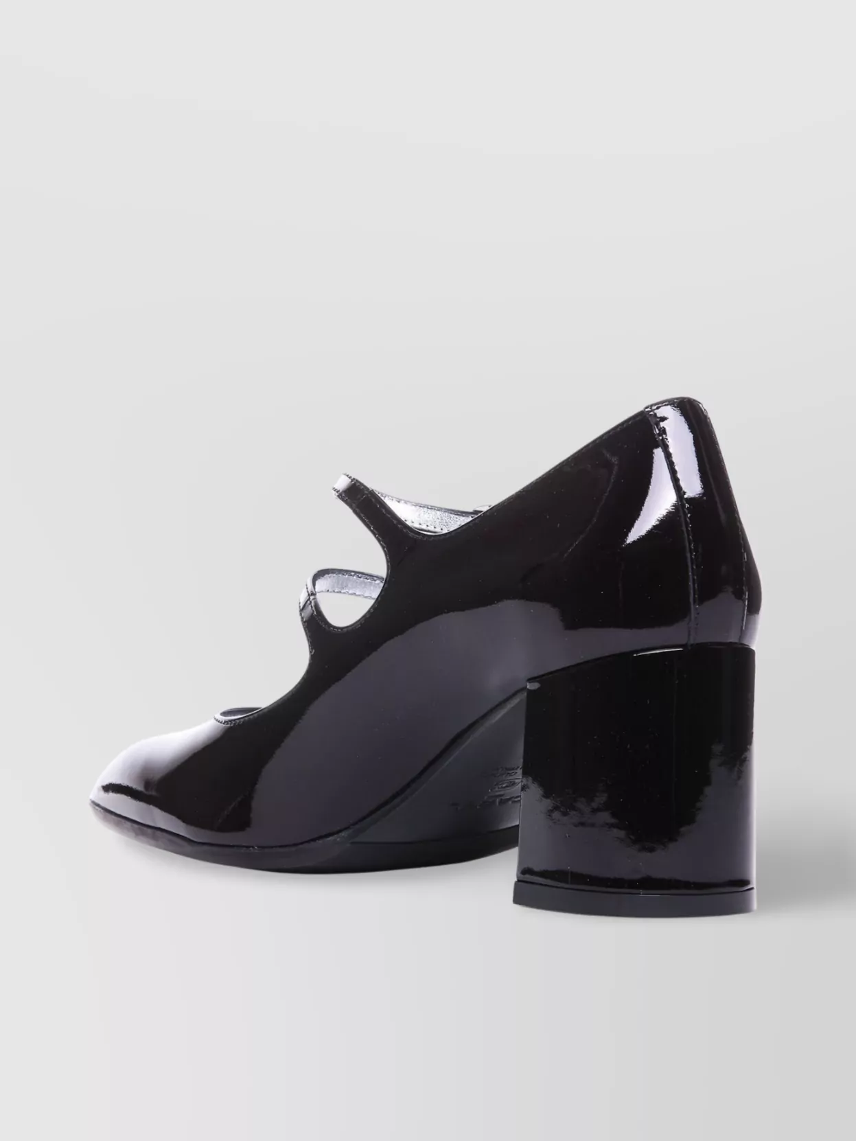Shop Carel Glossy Block Heel Double Buckle Pumps
