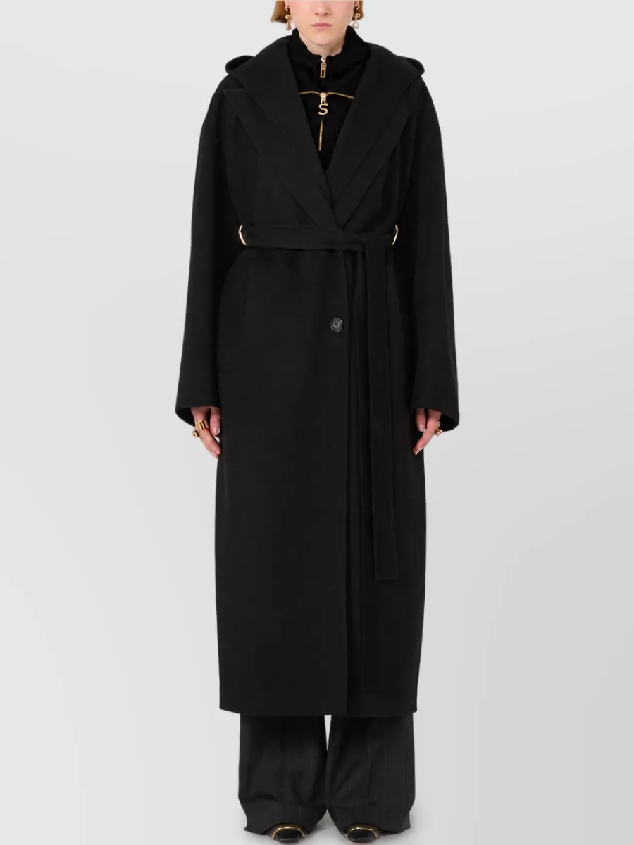 Sportmax Virgin Wool Oversized Belted Coat