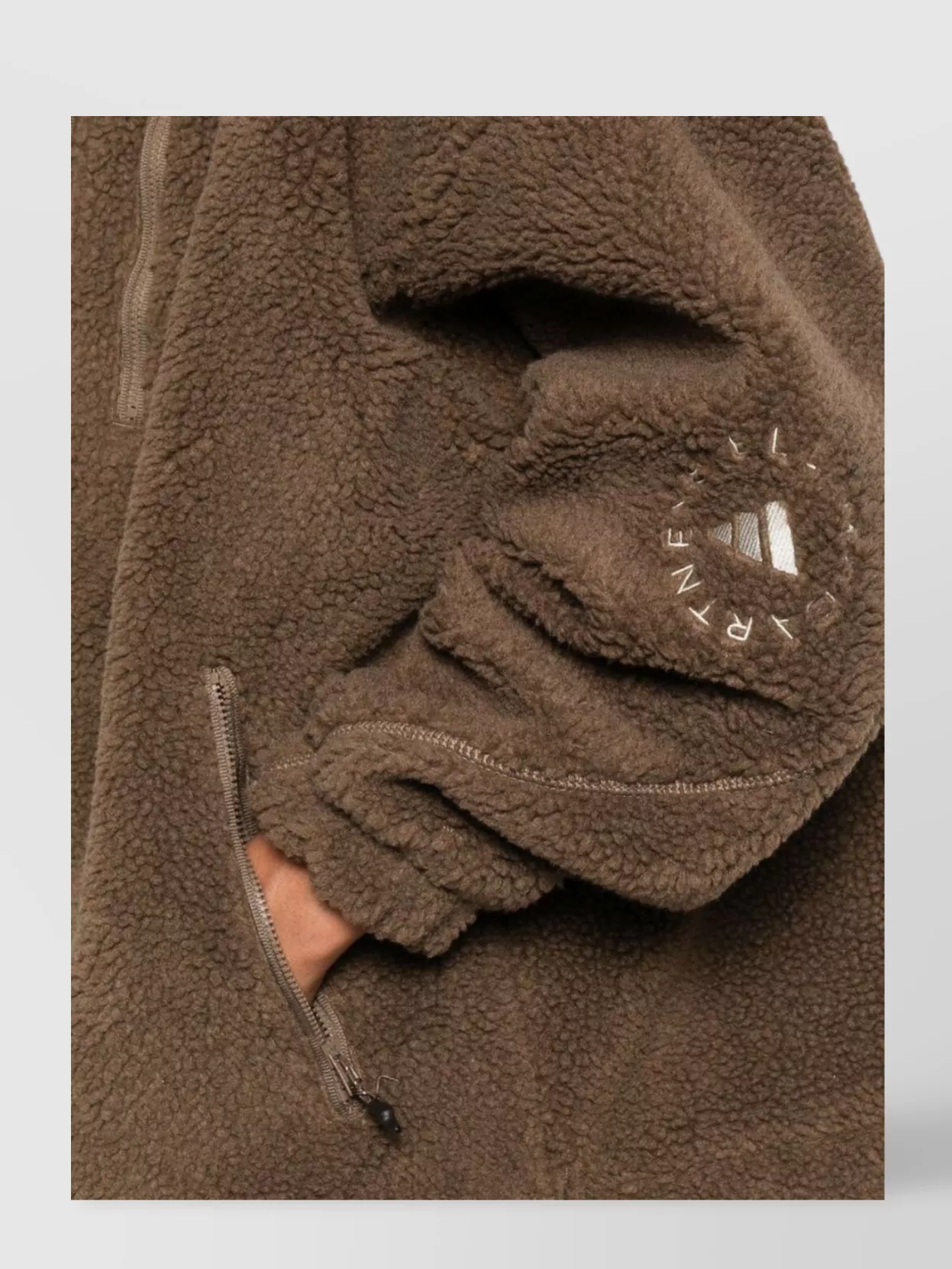Adidas By Stella Mccartney Hooded Athletic Jacket Featuring Zip Pockets