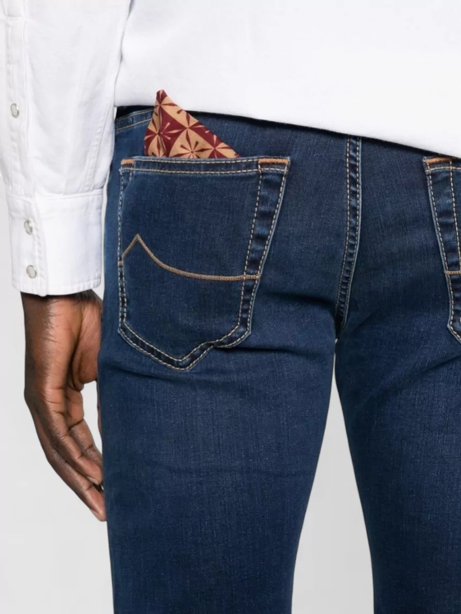 Jacob Cohen Slim Fit Denim Jeans Belt Loop Design