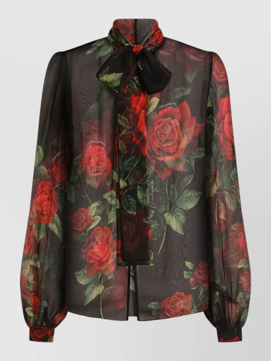Dolce&Gabbana silk floral-print chiffon blouse
