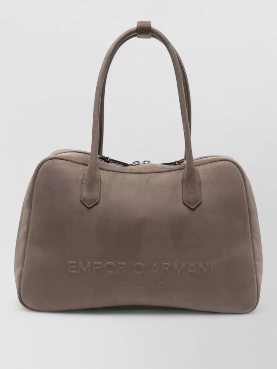 Emporio Armani Leather Shoulder Bag Rectangular Shape Handles