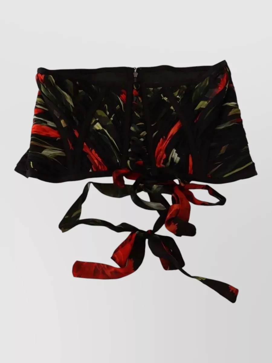 Dolce&Gabbana Silk floral-print corset top