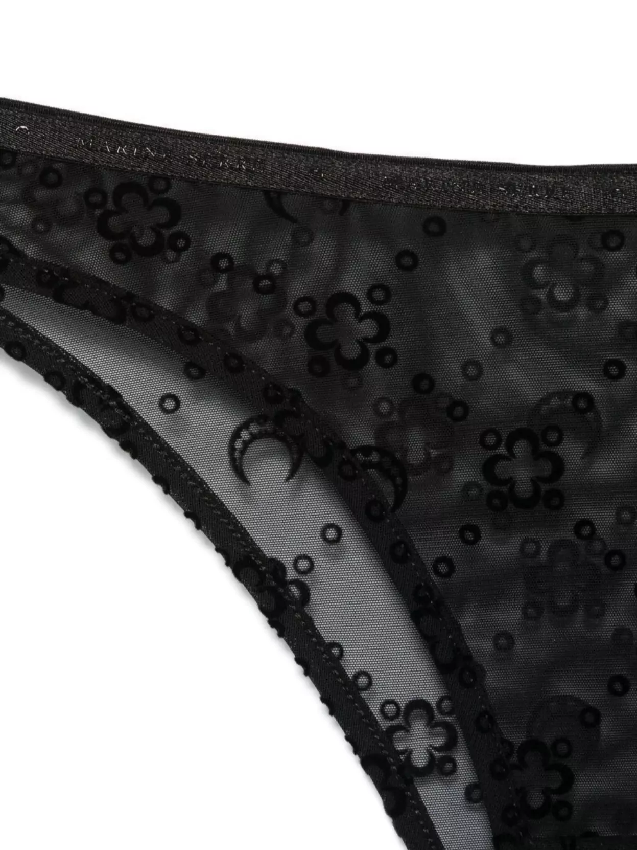 Marine Serre Moonogram Mesh Flock High-waist Panties