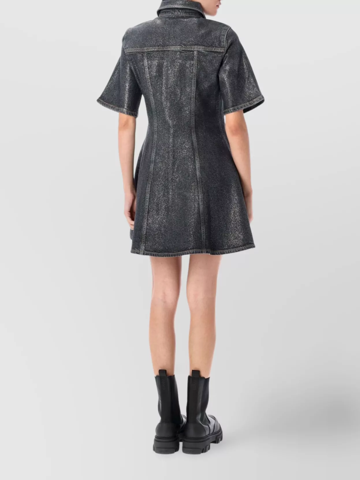 Ganni Mini Robe En Denim Foil
