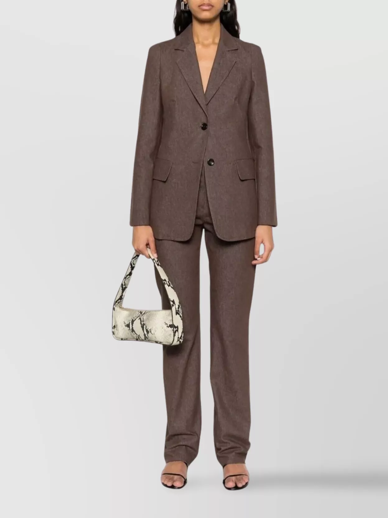 Max Mara Straight Leg Denim Trousers Pockets In Brown