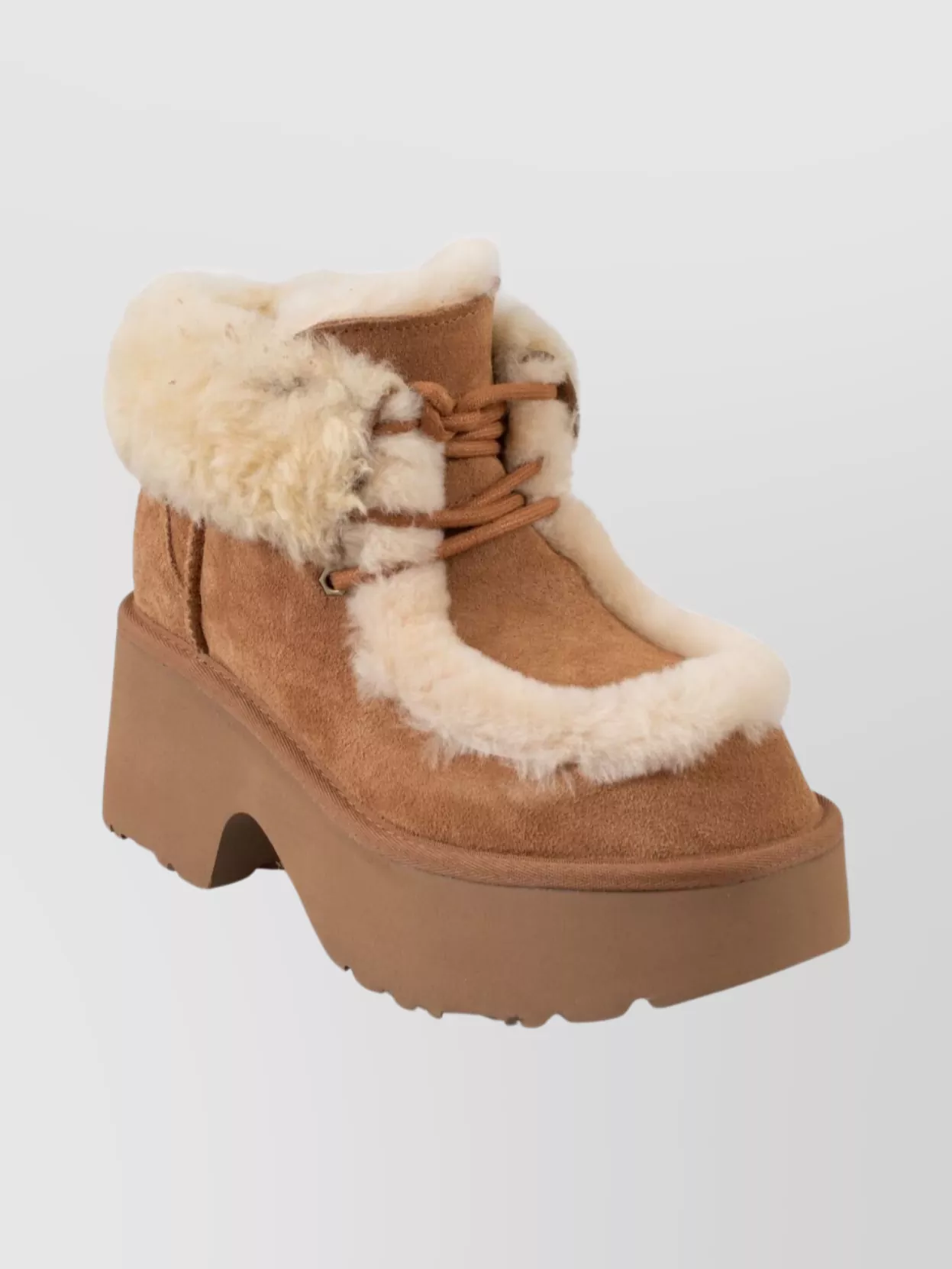 Ugg sheepskin lace-up platform ankle boots