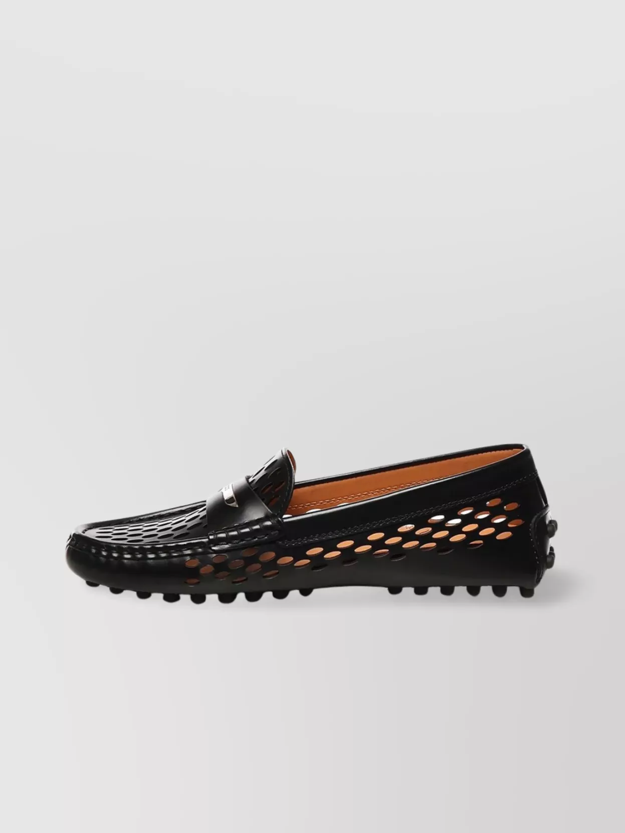 Tod's Hand-Stitched Perforated Calfskin Loafers With Rubber Sole
