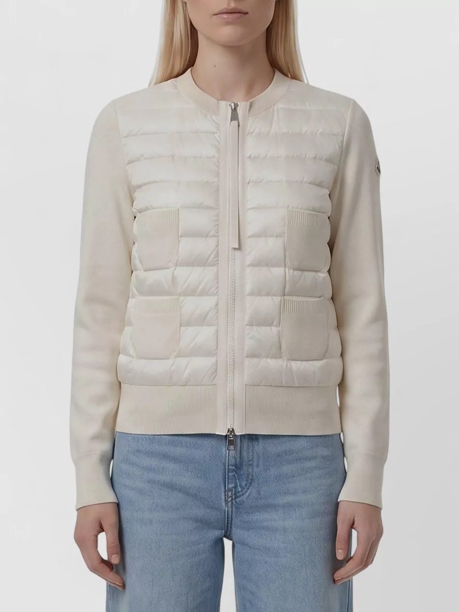 Moncler down padded wool zip cardigan