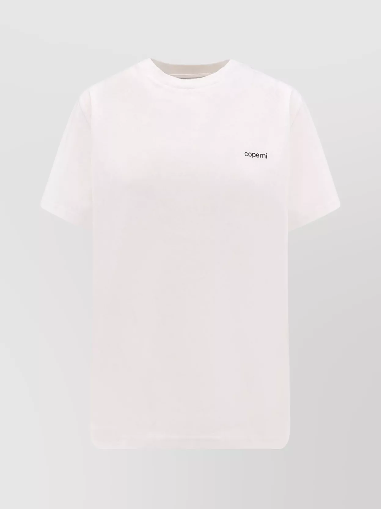Coperni Crew Neck Ribbed Profiles Short Sleeves Cotton T-shirt In White
