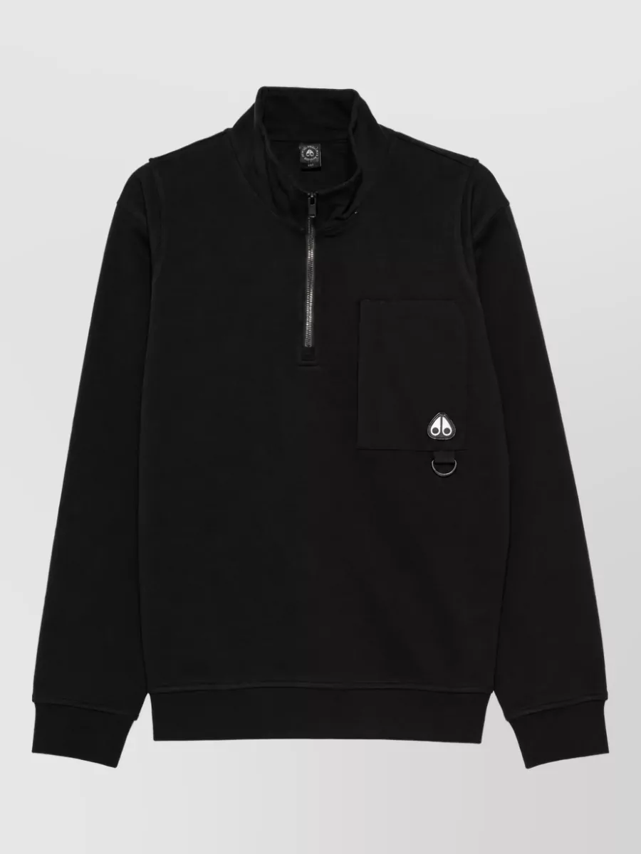 Moose Knuckles High-neck half-zip cotton sweatshirt