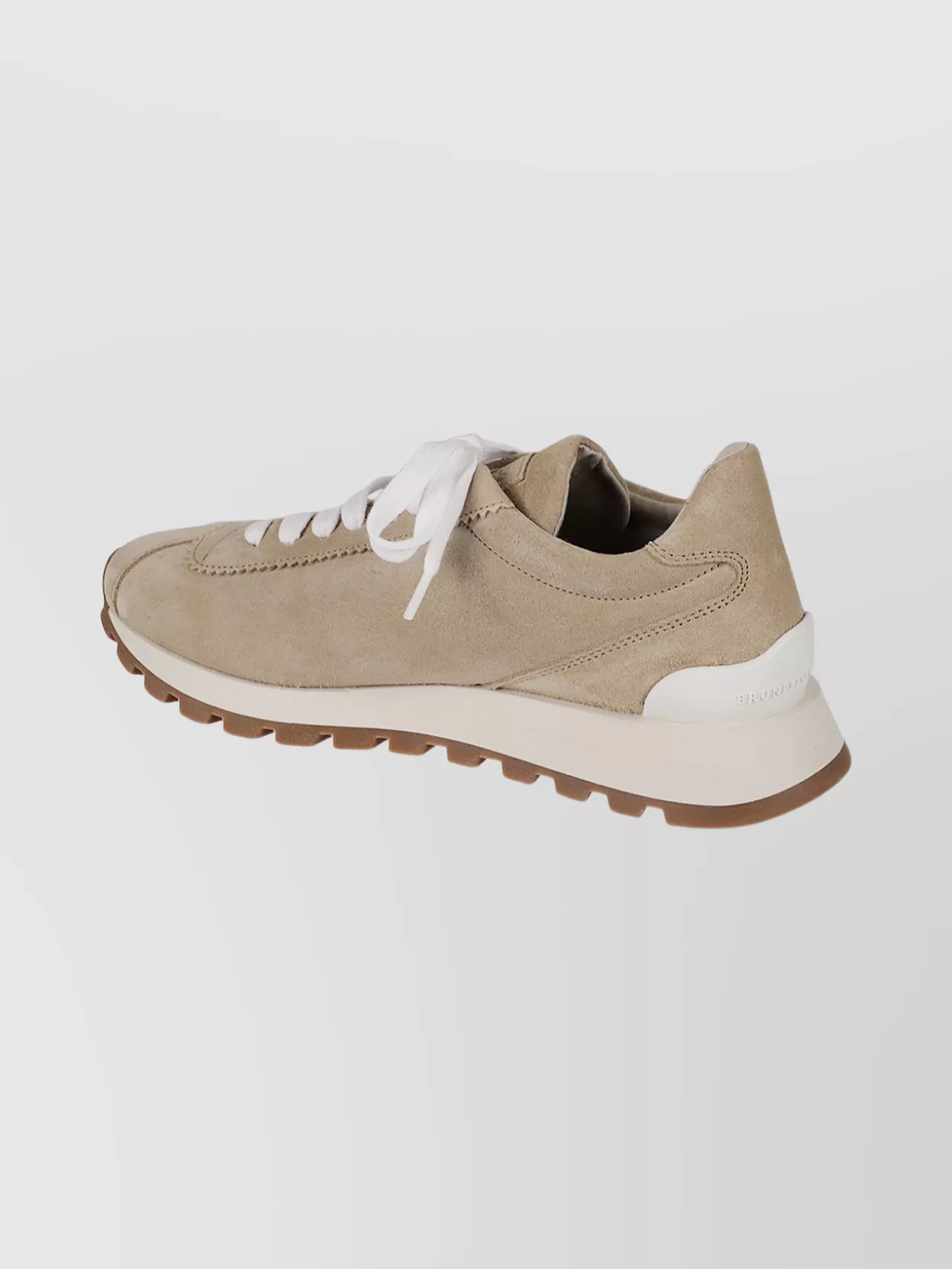 Brunello Cucinelli Suede Sneakers With Textured Platform Sole