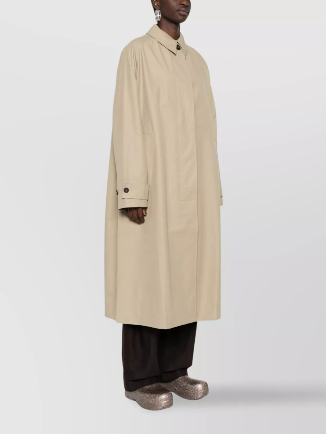 Studio Nicholson Cotton Blend Trench Coat With Belted Cuffs
