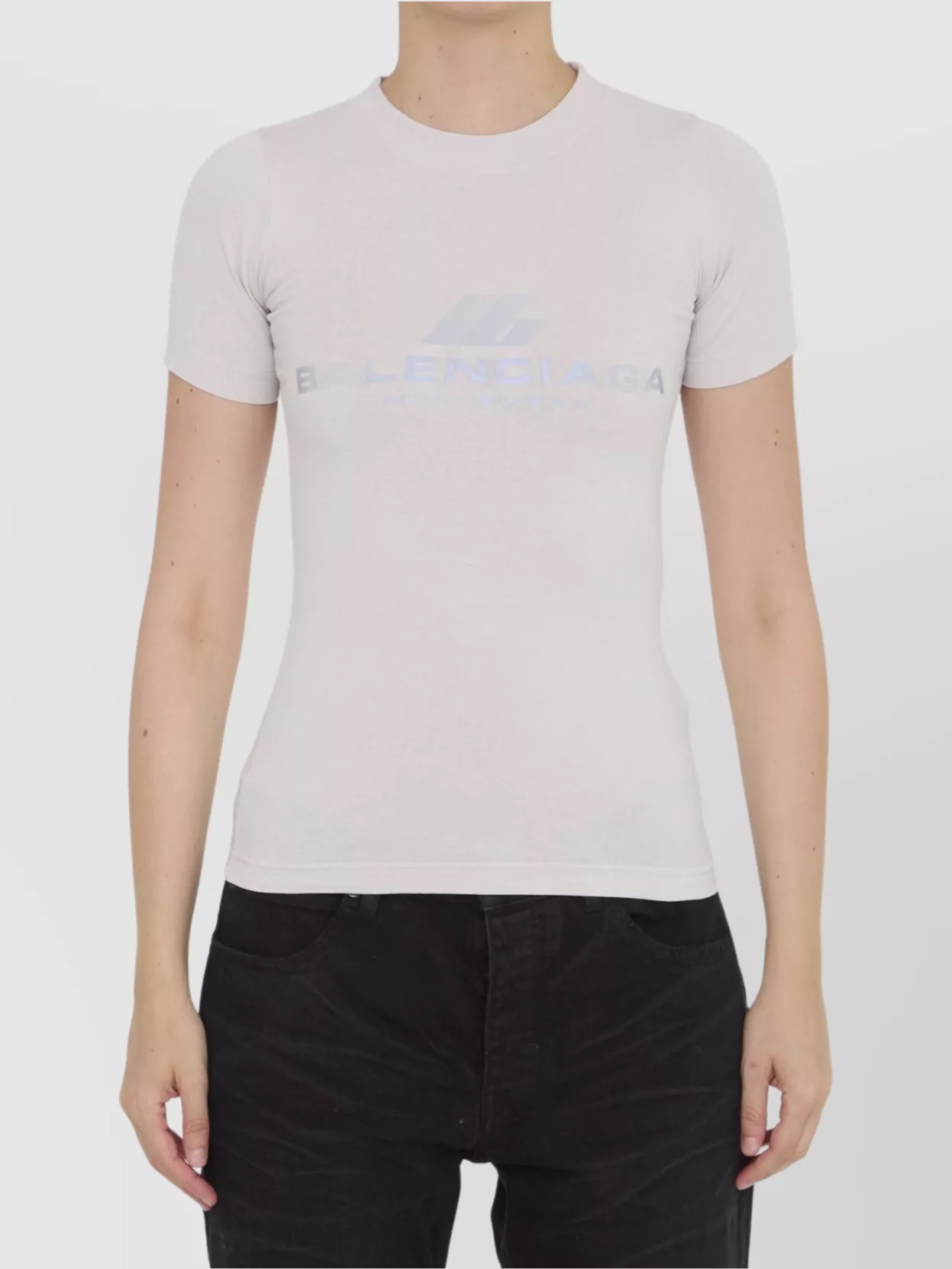 Balenciaga Crewneck Fitted Short-sleeved Activewear T-shirt In Black
