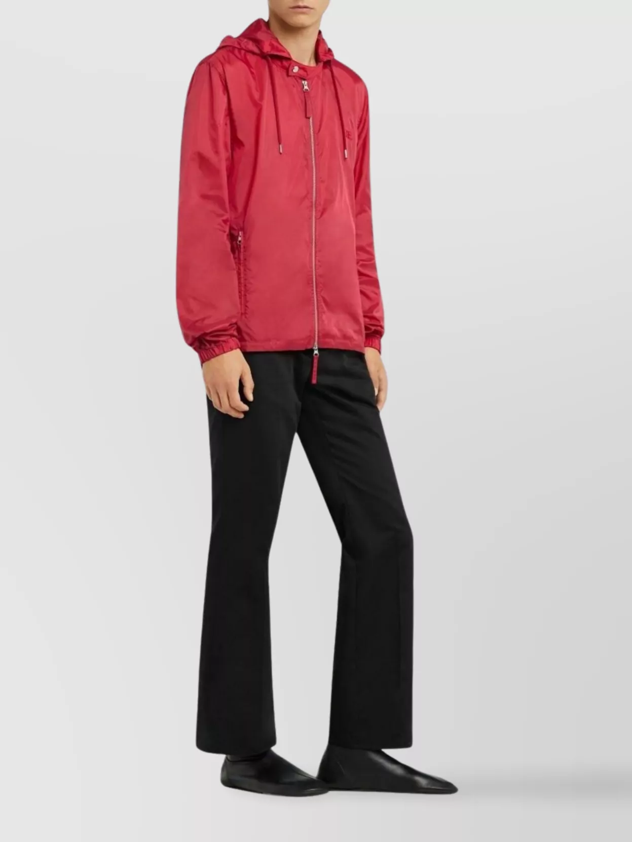 COURRÈGES DRAWSTRING ACCENTS HOODED WINDBREAKER