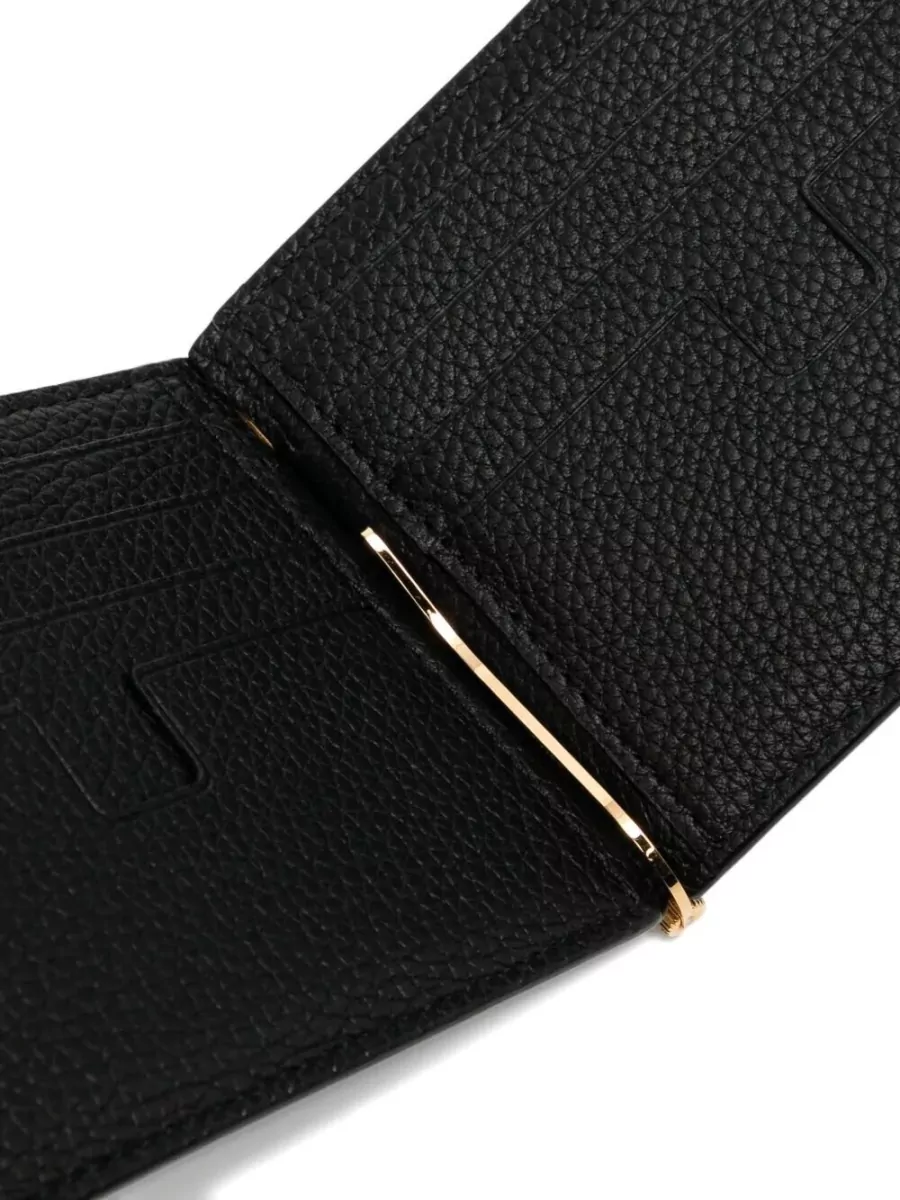 Tom Ford Grain Leather T Line Money Clip Wallet