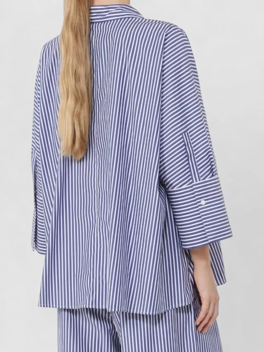 Weekend Max Mara Cotton Oversized 3/4-Sleeve Shirt