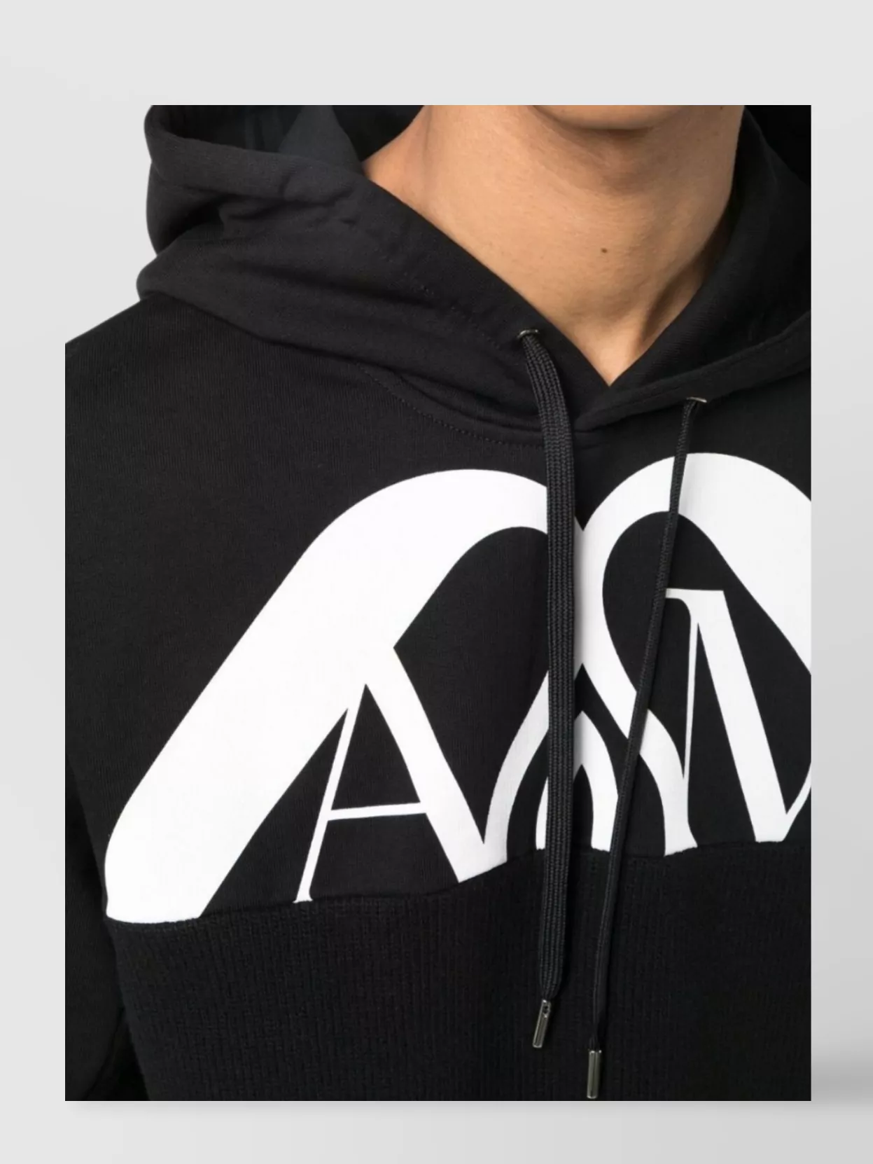 Alexander Mcqueen Drawstring Hooded Sweater With Ribbed Hem And Cuffs