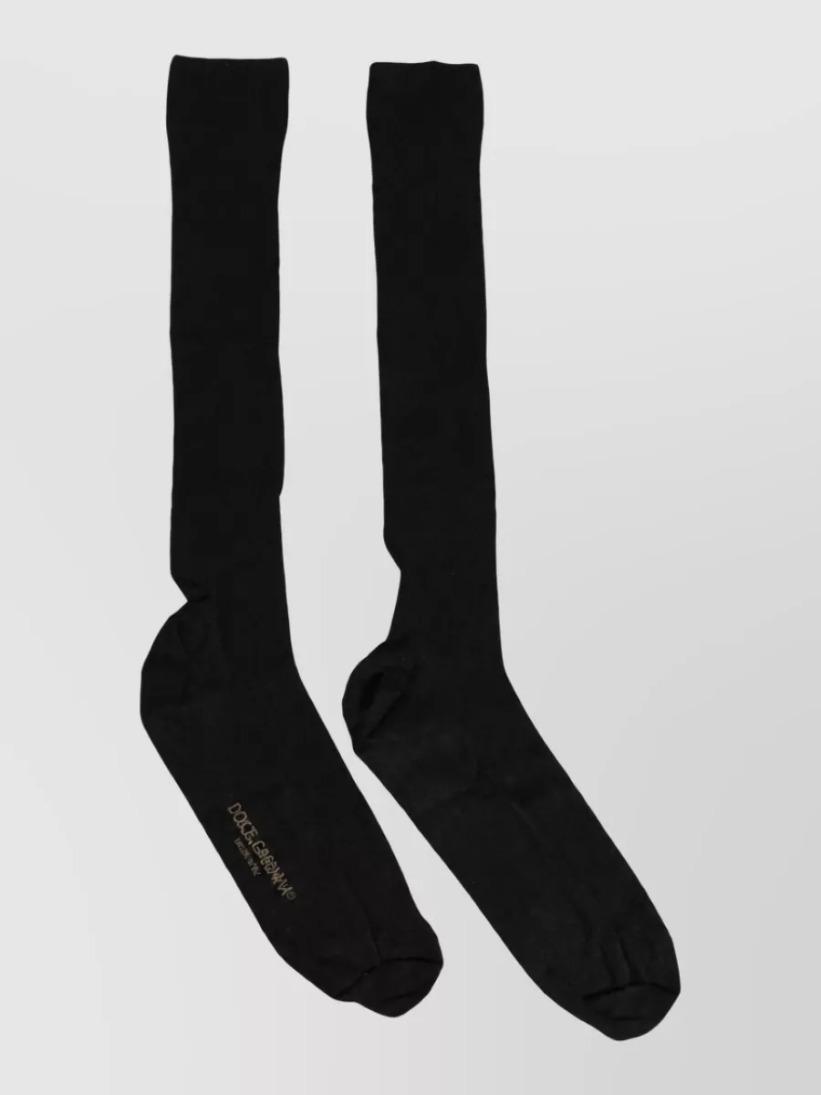Dolce&Gabbana viscose logo knee-high socks