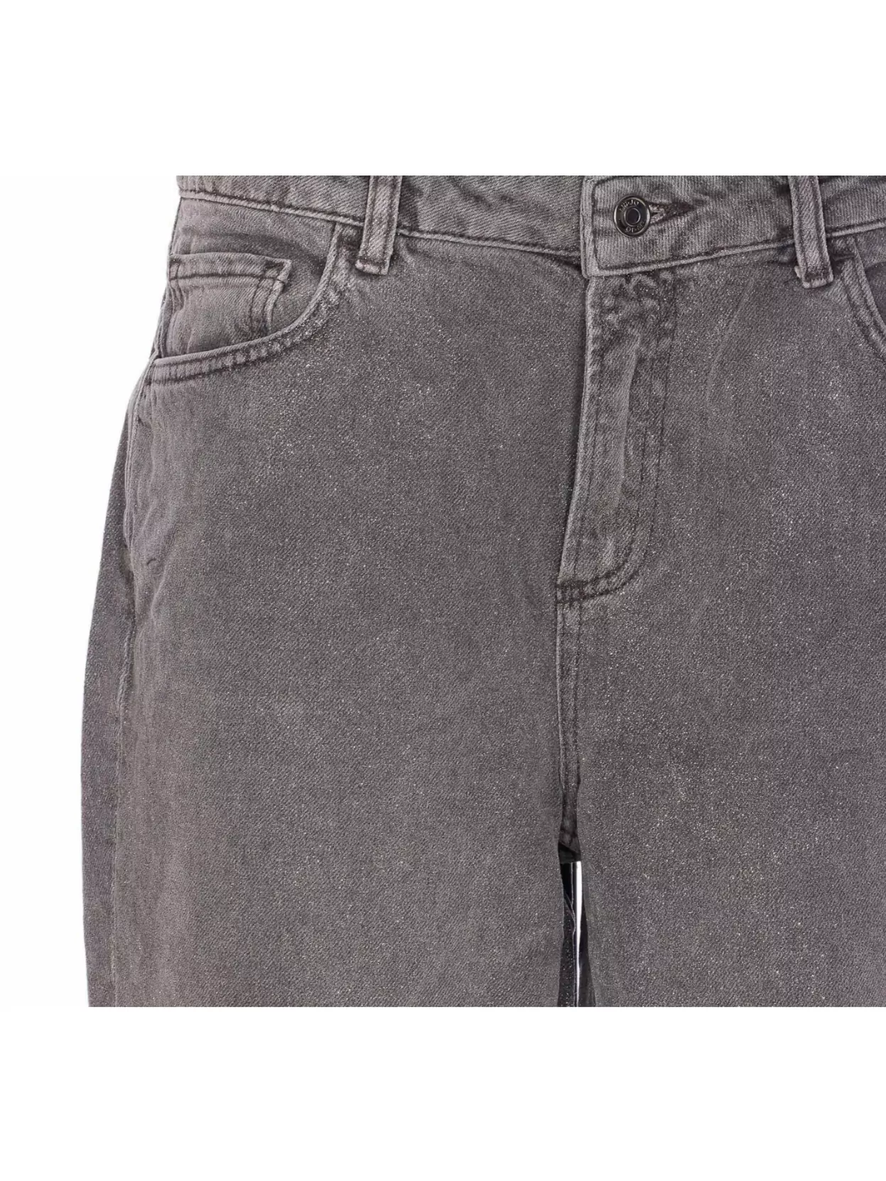 Liu •jo Straight Fit Glitter Jeans Trousers In Gray
