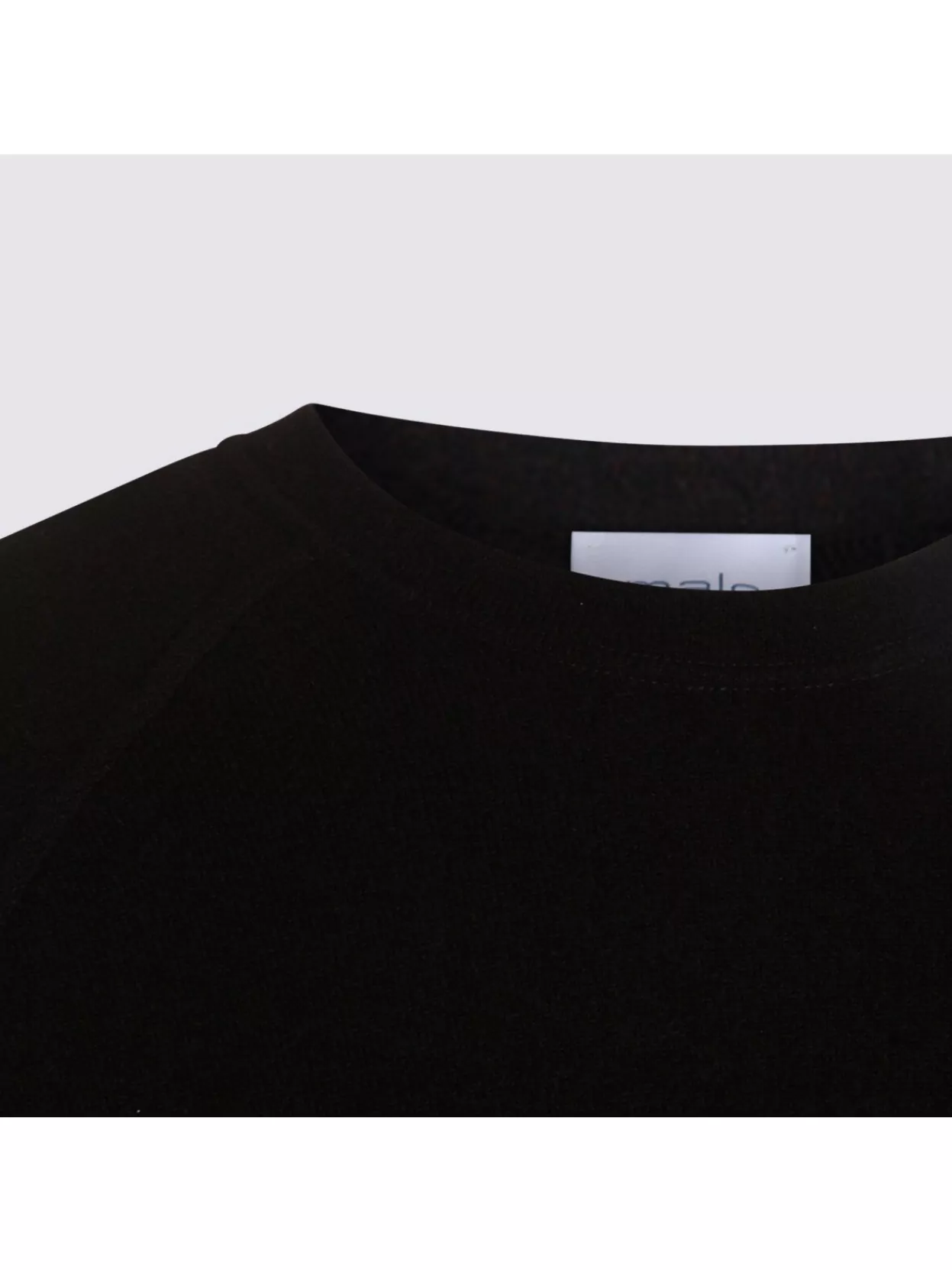 Malo Ribbed Crewneck Sweater With Long Sleeves In Black