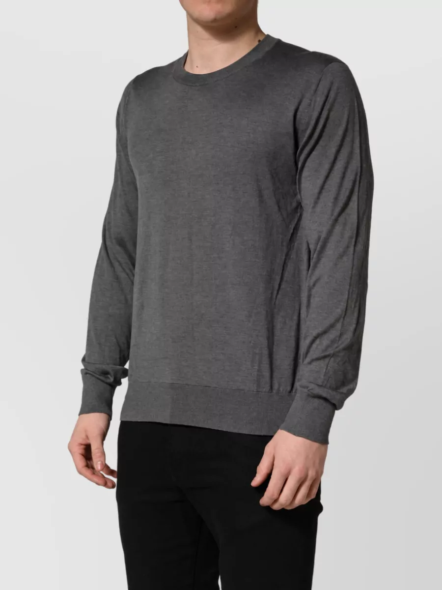 Dolce&Gabbana Silk Long-Sleeve Crew-Neck Sweater