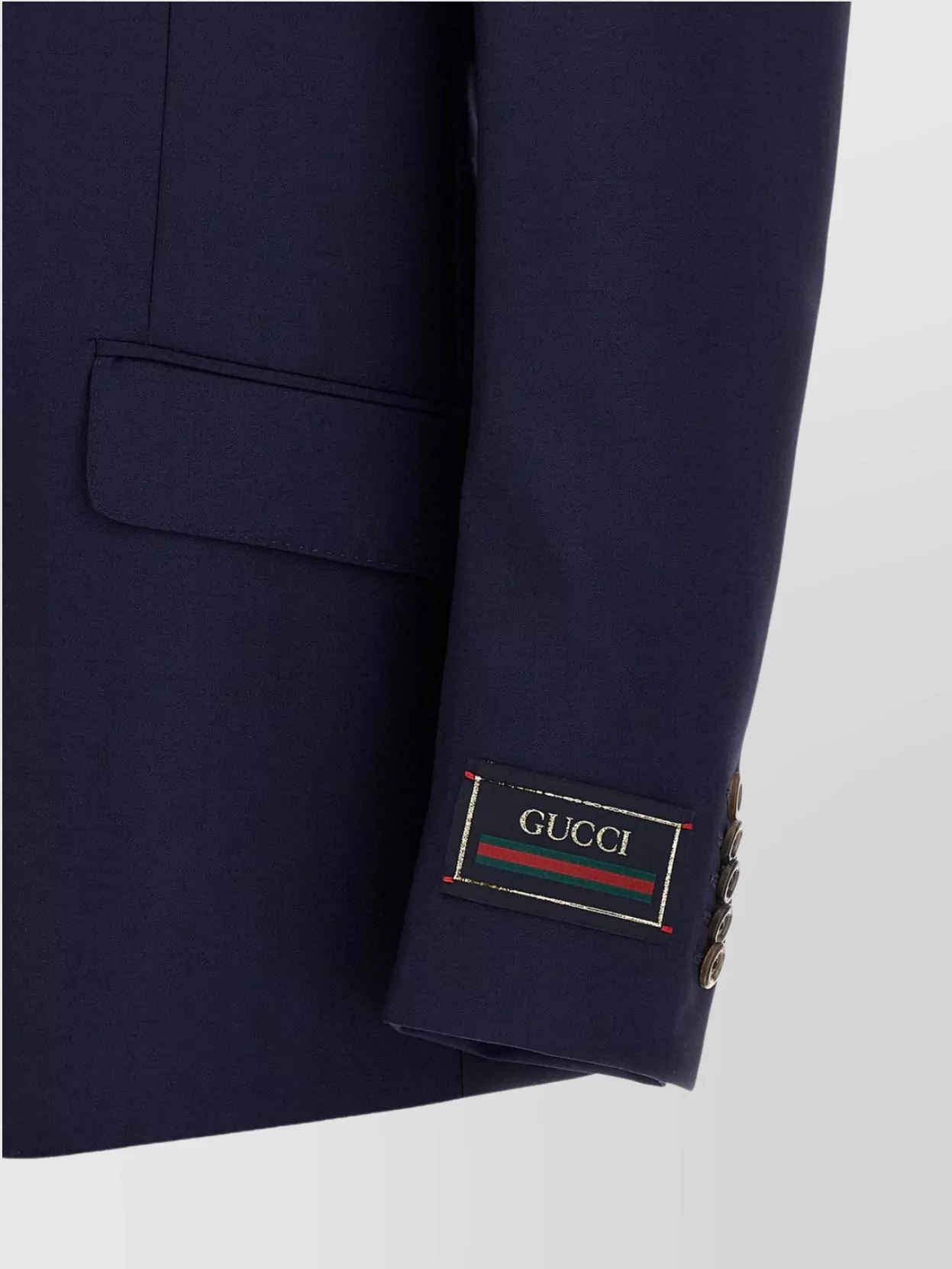 Gucci Tailored Blazer With Front Pockets And Notch Lapel In Blue