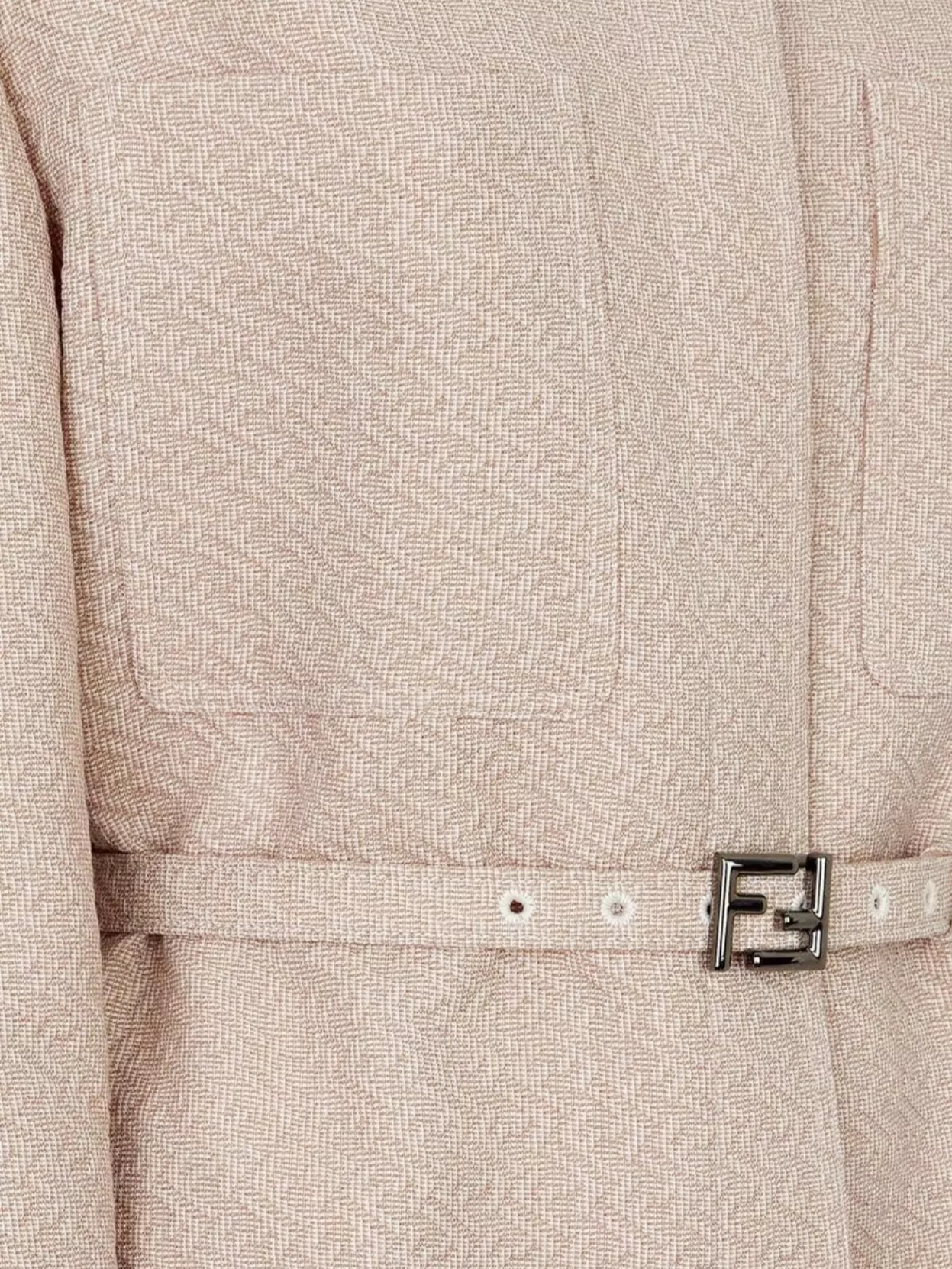 Fendi Diagonal 3D Wool Blazer With Belted Waist