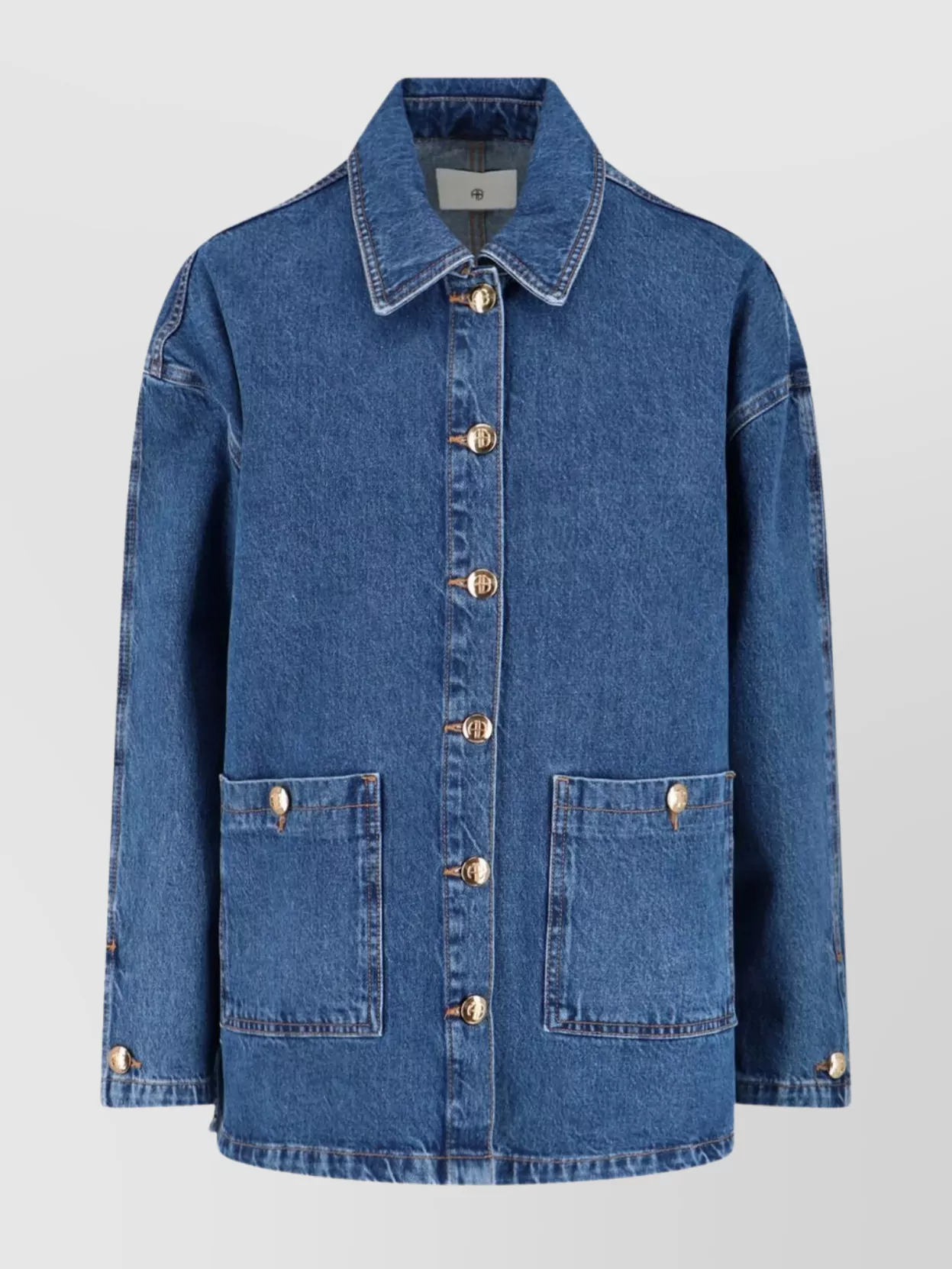 Anine Bing Relaxed Fit Jacket Patch Pockets In Blue