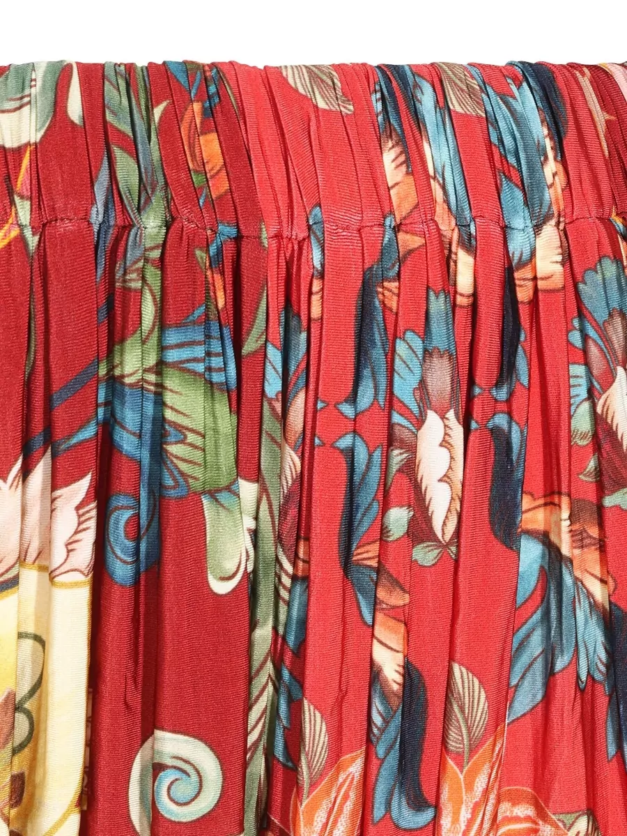 Farm Rio Pleated Midi Skirt