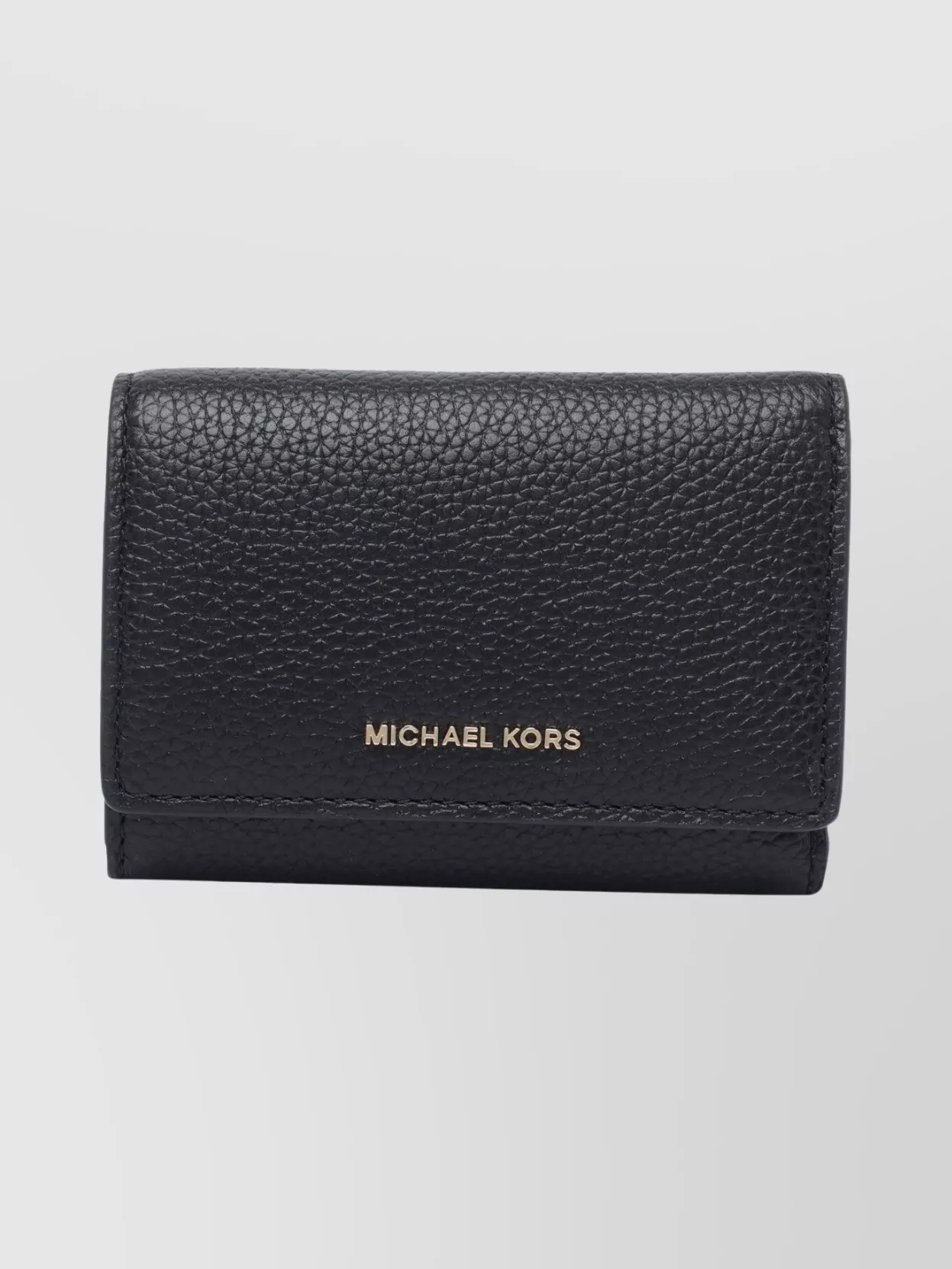 Michael Michael Kors Textured Wallet With External Zipped Pocket In Black