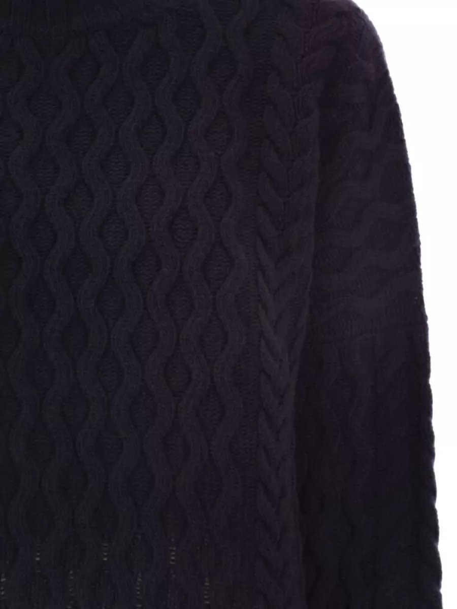 Weekend Max Mara Cable-Knit Wool Mock-Neck Jumper
