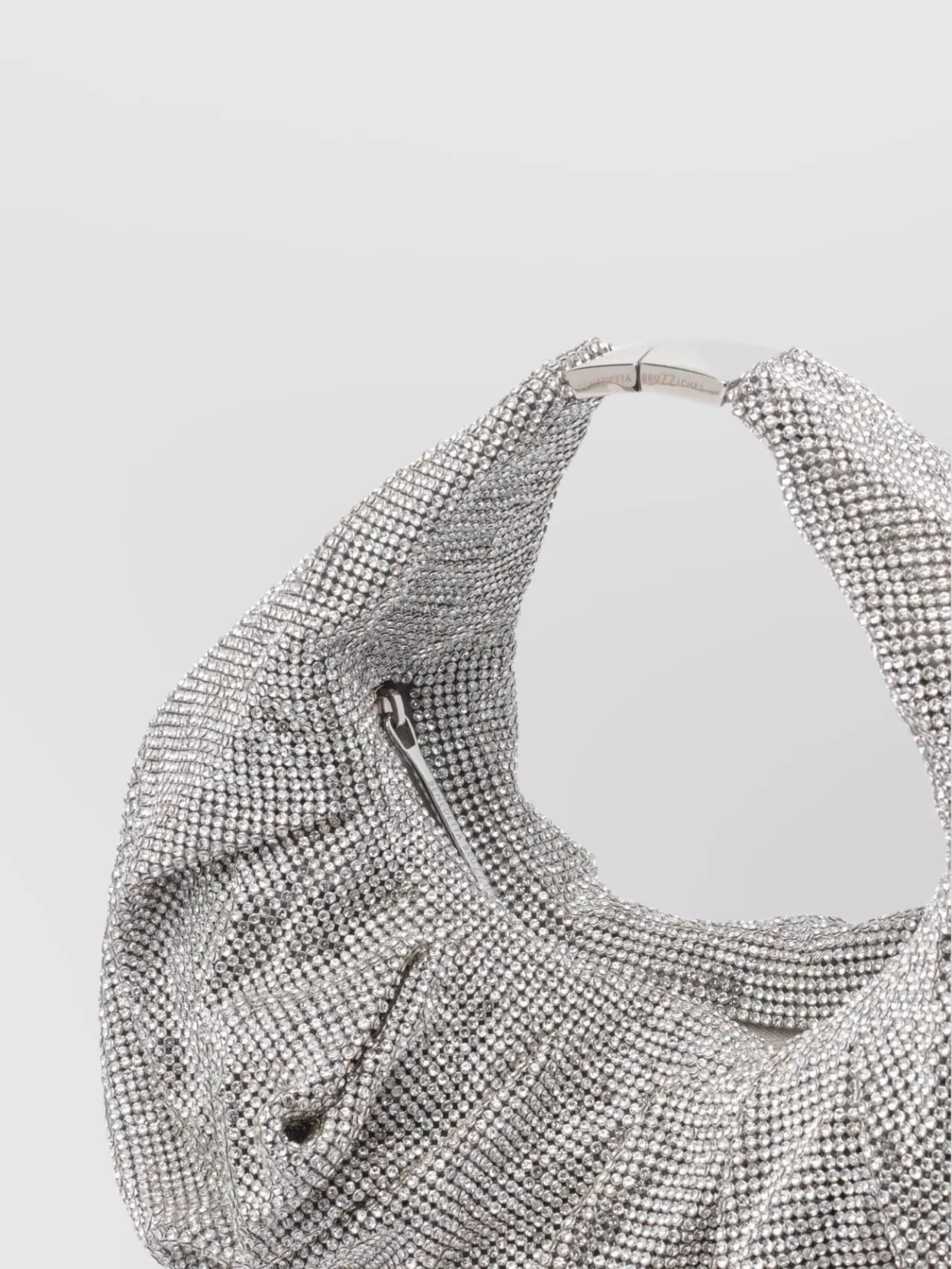 Benedetta Bruzziches Metallic Rhinestone Mini Bag With Slouchy Handle