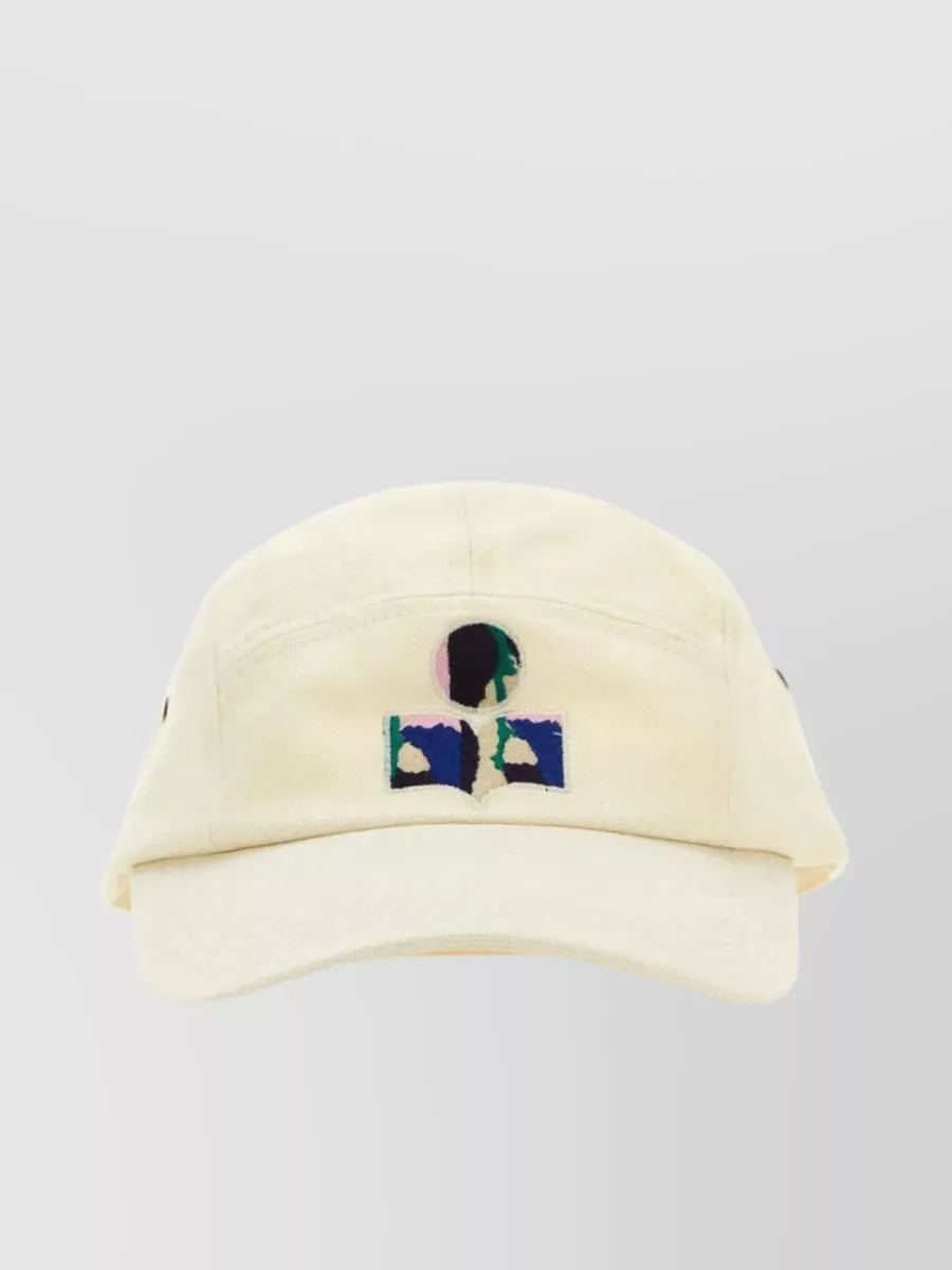 Shop Isabel Marant Tedji Cotton Baseball Cap In Cream