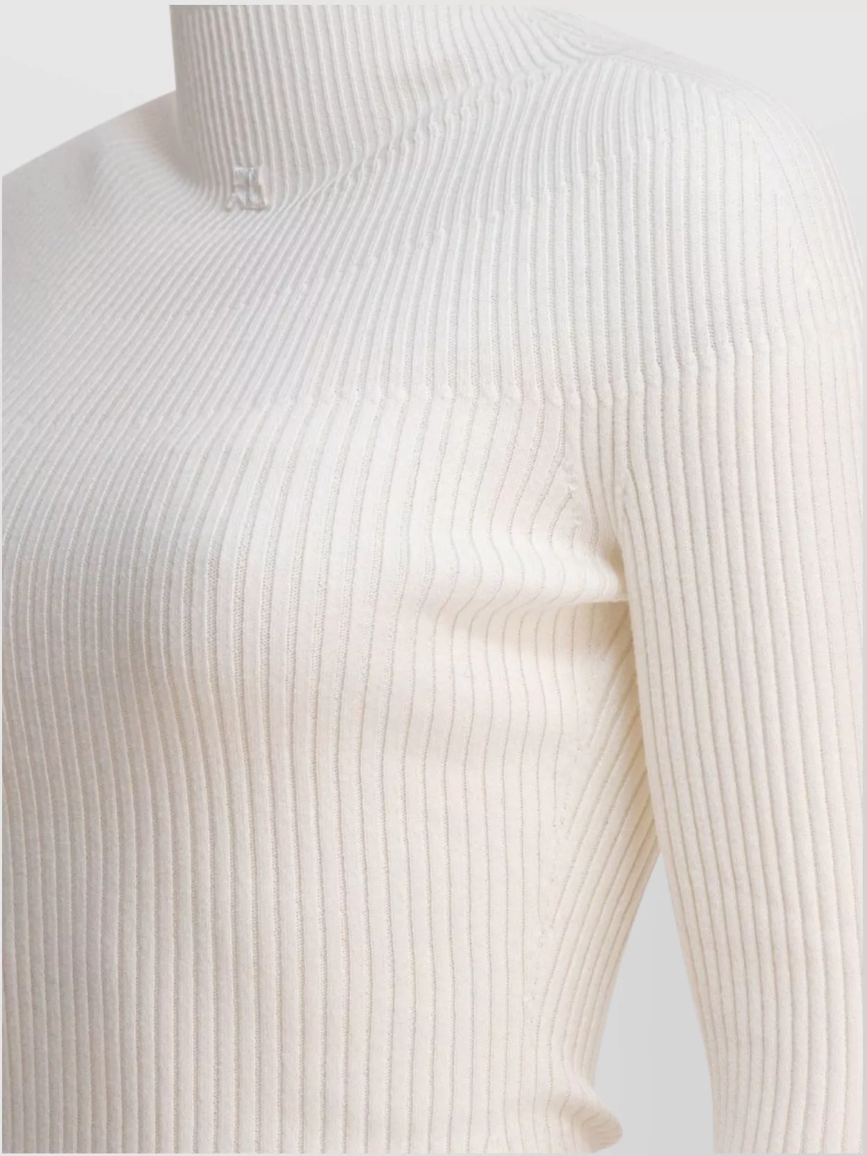 Courrèges Ribbed Mock Neck Knitwear With Long Sleeves